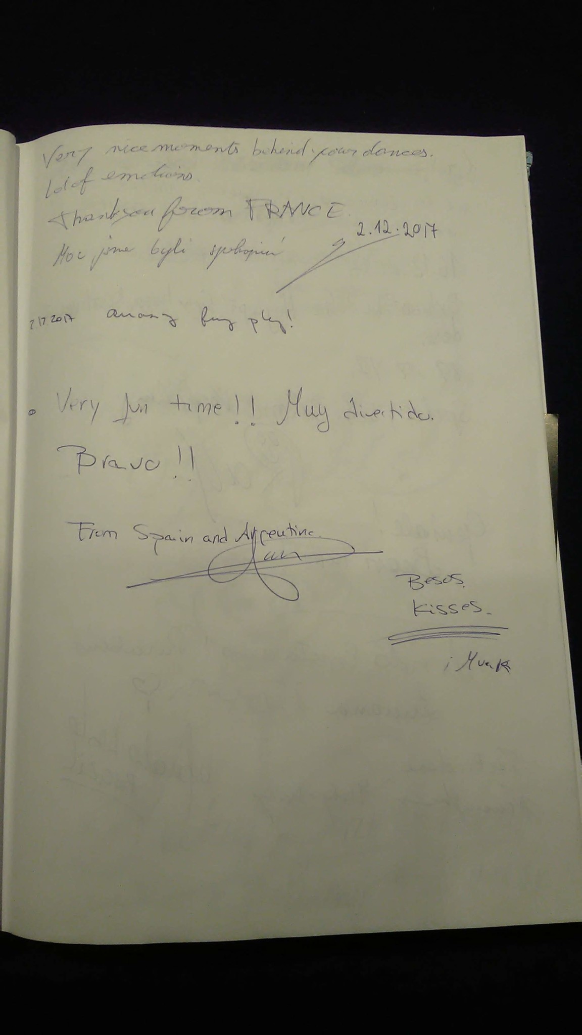 Black light theatre guestbook
